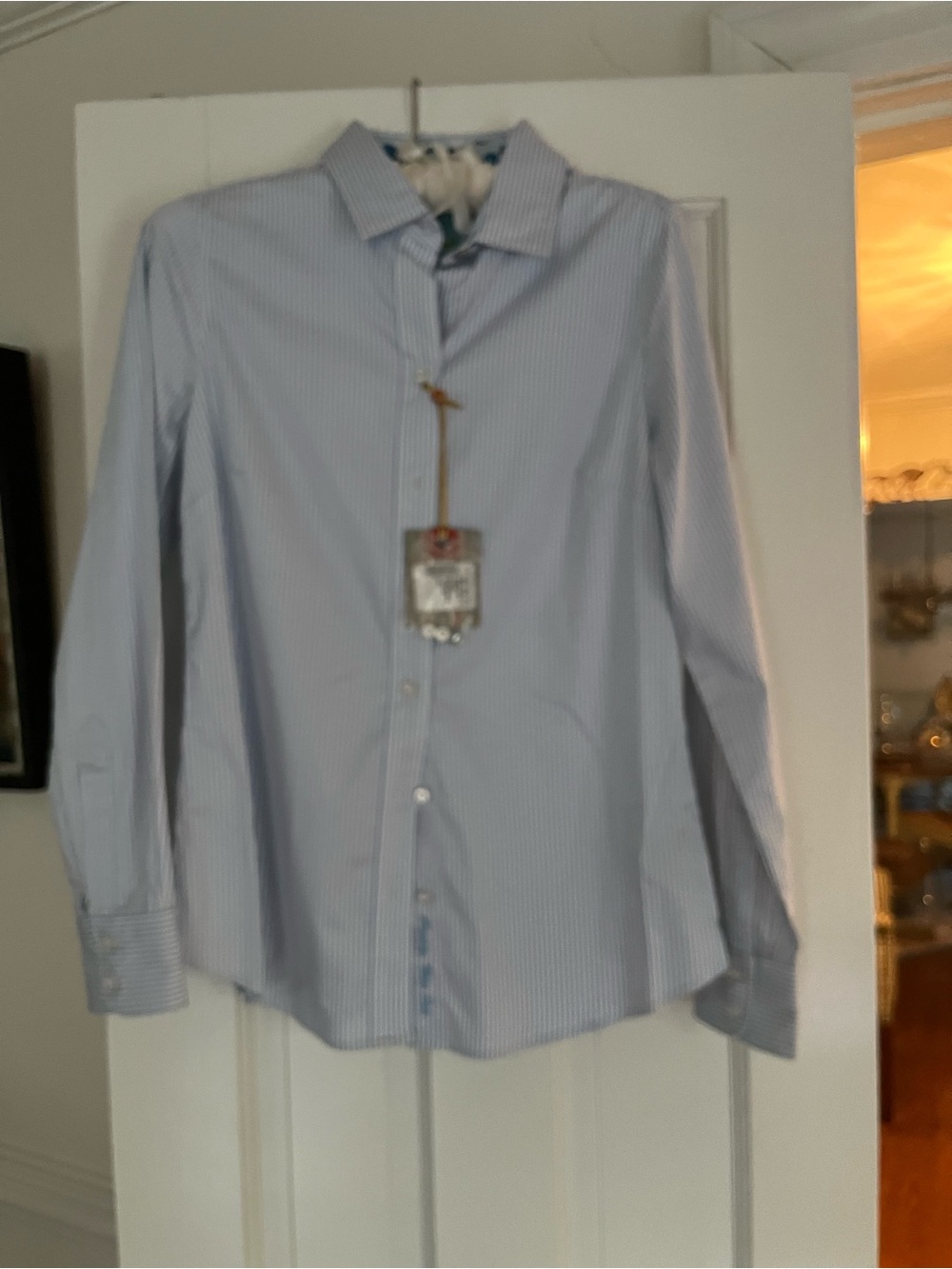 Women's Light Blue Stripe Button-Down Shirt